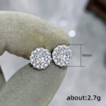 Elegant silver plated round earrings with sparkling AD stones – wholesale Pawan Ratna