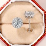 Wholesale silver plated AD stone round earrings – ideal for jewelry stores